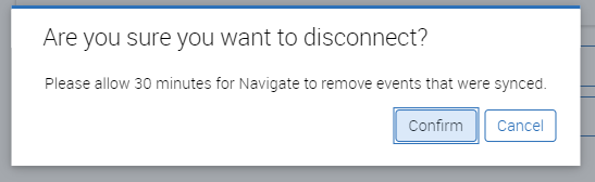 Confirm disconnect of sync
